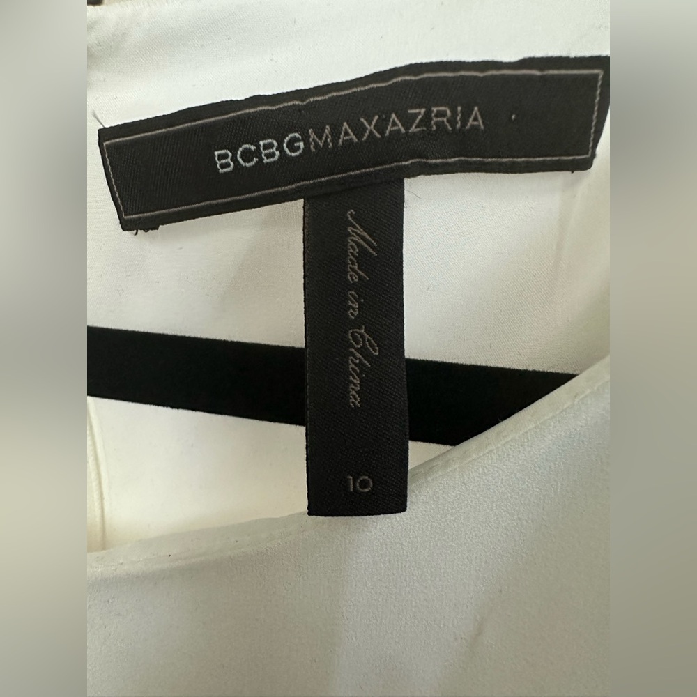 BCBGMaxAzria Elegant White Ruffle Sleeve Dress - Picture 3 of 4